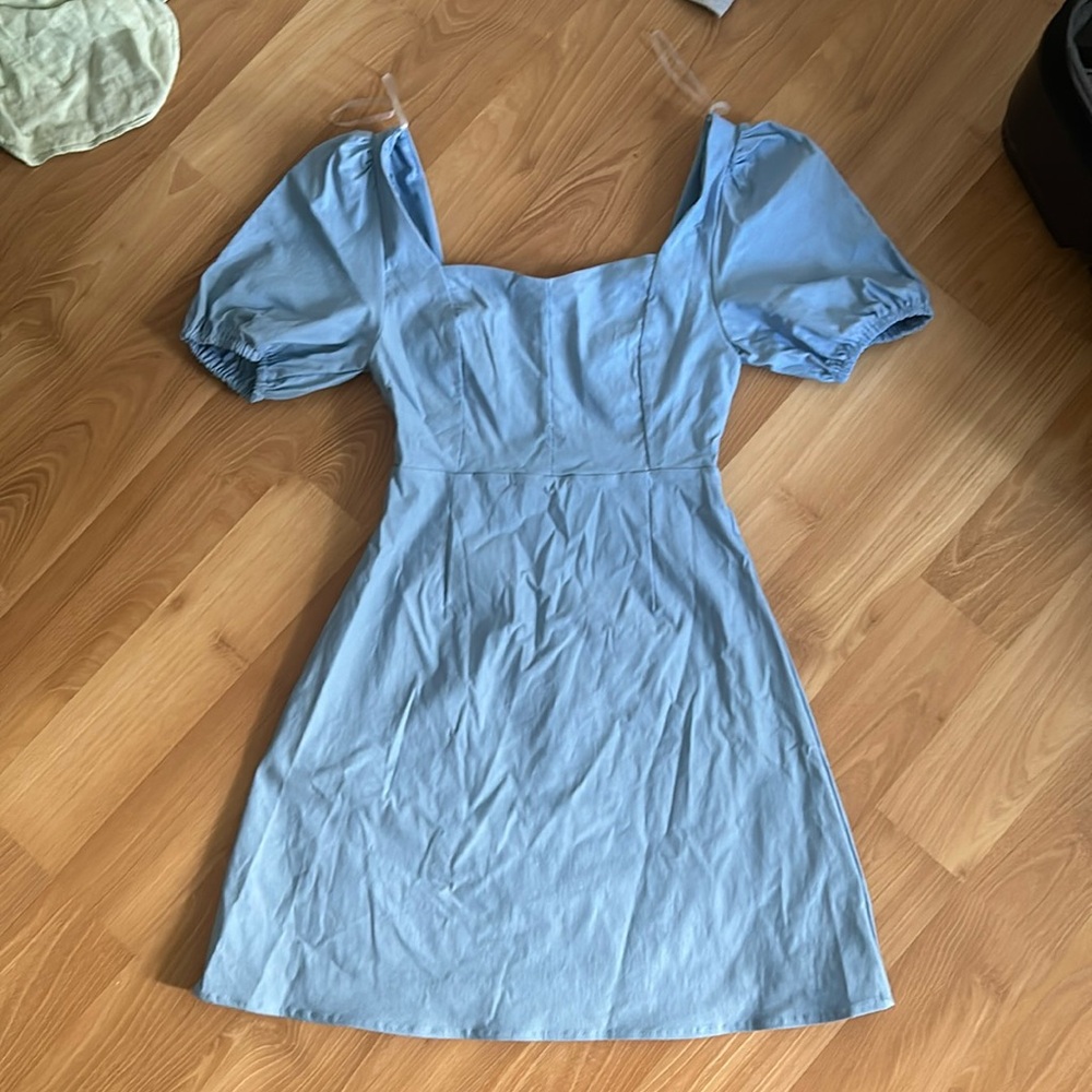 alter’d state blue puff sleeve dress